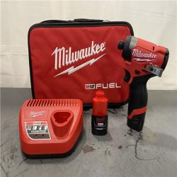 AS-IS - Milwaukee M12 FUEL 12V Lithium-Ion Brushless Cordless 1/4 in. Hex Impact Driver Kit
