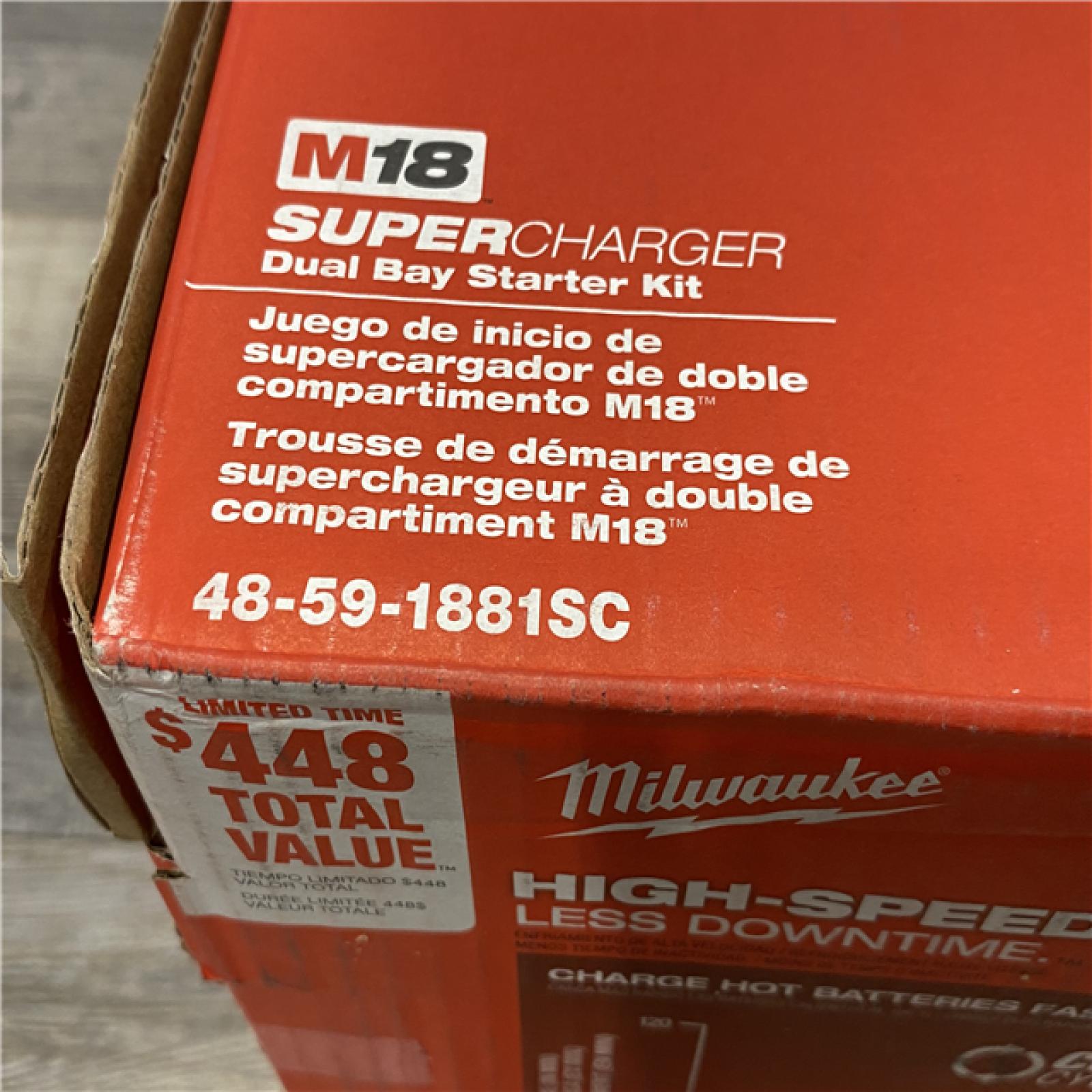 NEW - Milwaukee 18V Lithium-Ion REDLITHIUM FORGE 8.0 Ah Battery Pack with 18V Dual Bay Simultaneous Super Charger