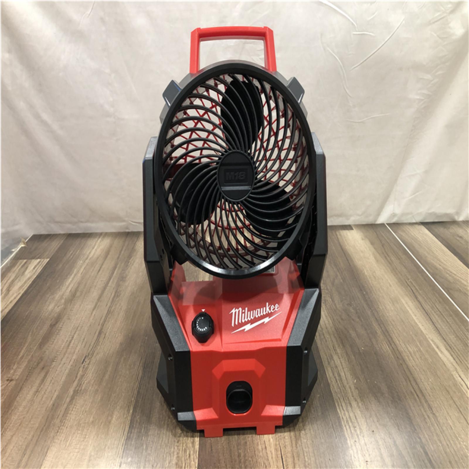 AS-IS - Milwaukee 18-Volt Lithium-Ion Brushless Cordless PACKOUT Jobsite Fan (Tool-Only)
