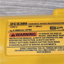 AS-IS DEWALT 20V MAX Cordless Reciprocating Saw (Tool Only)