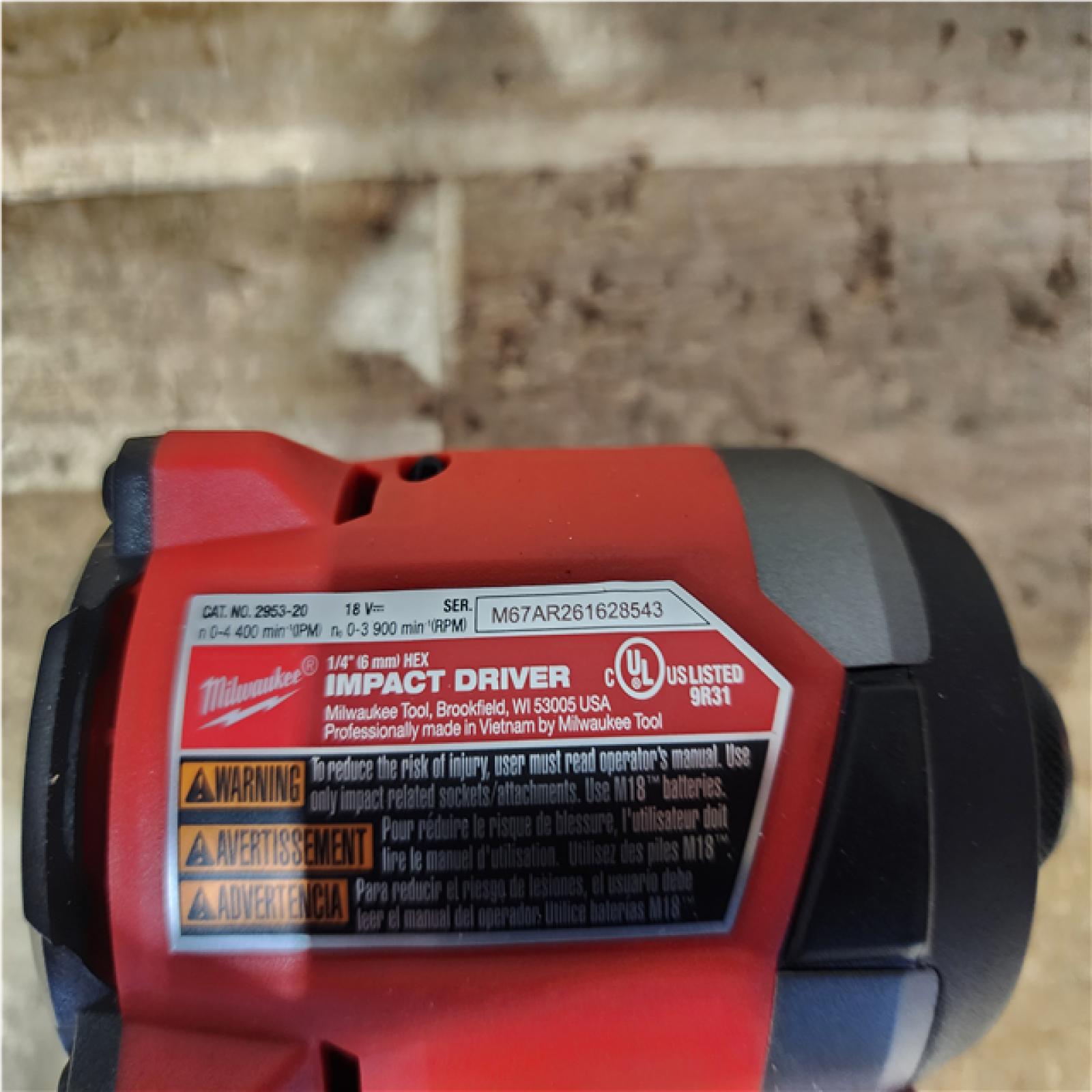 Houston Location AS-IS Milwaukee FUEL 18V Lithium-Ion Brushless Cordless 1/4 in. Hex Impact Driver (Tool-Only)