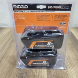 RIDGID NEW!  18V 8.0 Ah Max Output EXP Lithium-Ion Battery (2-Pack)