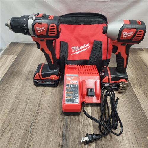 AS-IS- Milwaukee 18V Cordless Brushed 2-Tool Drill/Driver and Impact Driver Kit
