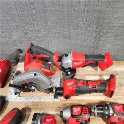HOUSTON LOCATION - AS-IS MILWAUKEE 7 TOOL COMBO KIT W/ (2) BATTERY & CHARGER