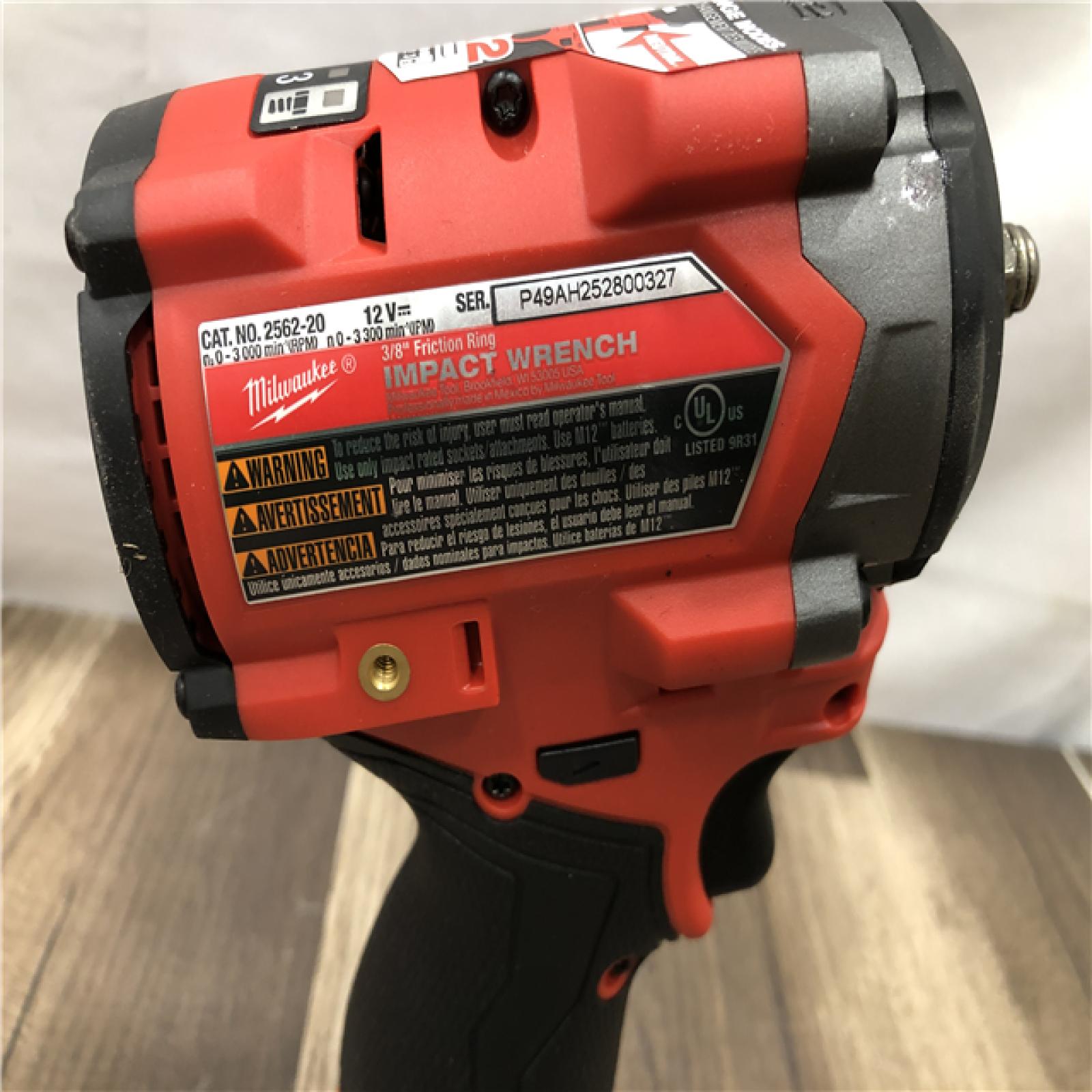 AS-IS Milwaukee M12 FUEL 12V Li-Ion Brushless Cordless Stubby 3/8 in. Impact Wrench Kit