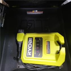 CALIFORNIA AS-IS RYOBI R1 80 HP BRUSHLESS LITHIUM BATTERY CORLESS ELETRIC 30 IN. RIDING LAWN MOWER W/ CHARGER