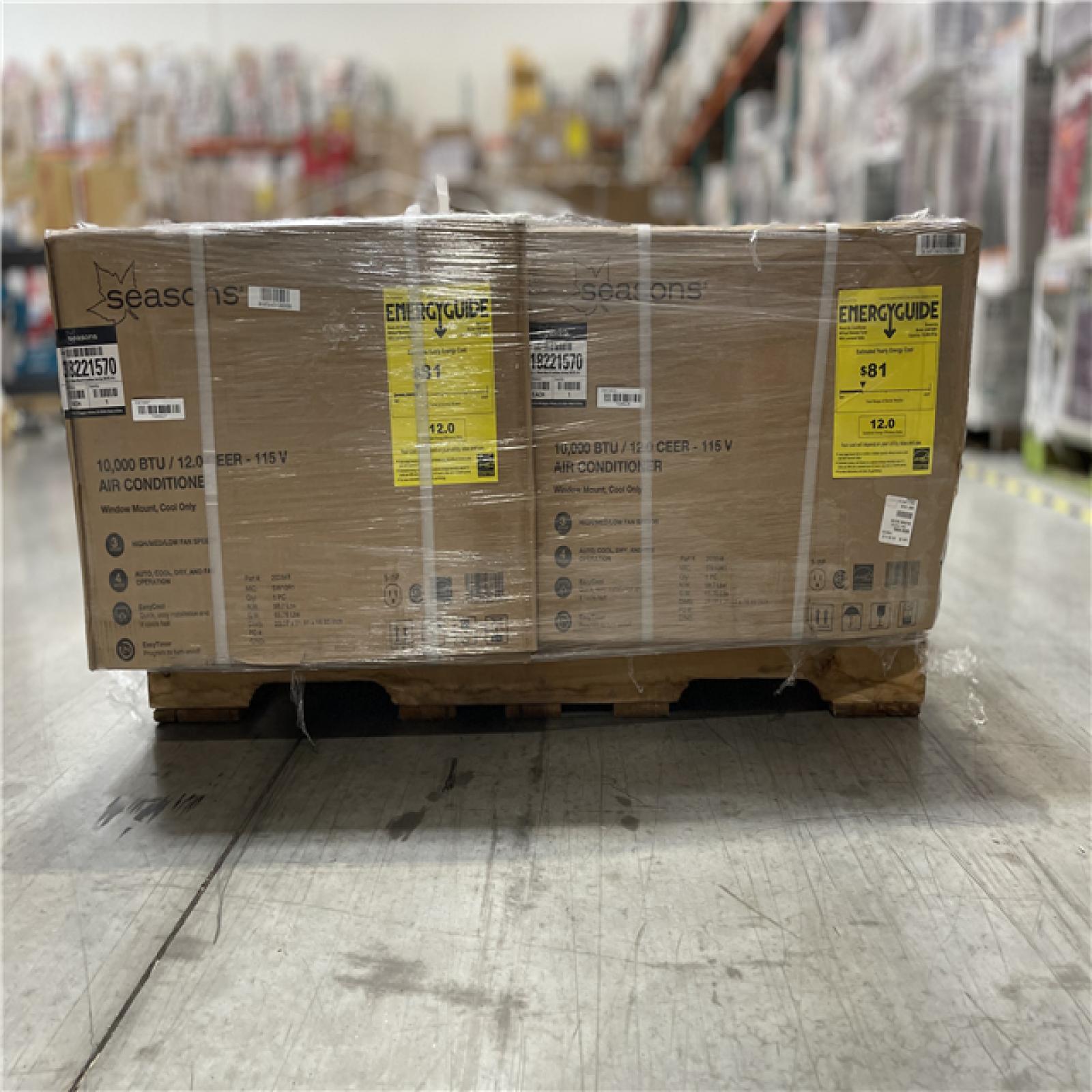 DALLAS LOCATION - SEASONS 10 000BTU AIR CONDITIONER PALLET- (4 UNITS)