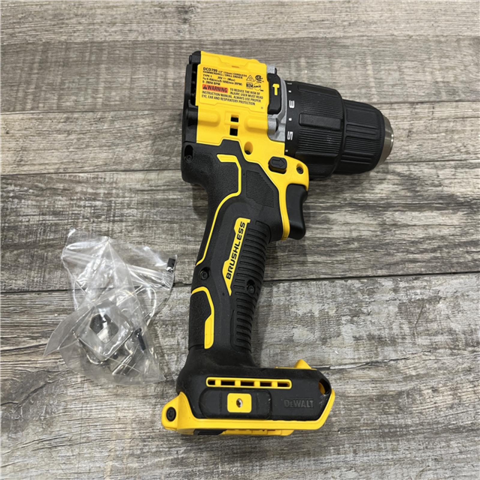 AS-IS DEWALT ATOMIC 20-Volt MAX Brushless Cordless 1/2 in. Hammer Drill (Tool-Only)