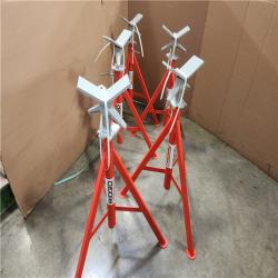 Phoenix AS-IS 5 RIDGID 12 in. Pipe Capacity  28-52 in. Adjustable Vertical Height V Head Pipe Stand with Locking Ring Model VJ-99