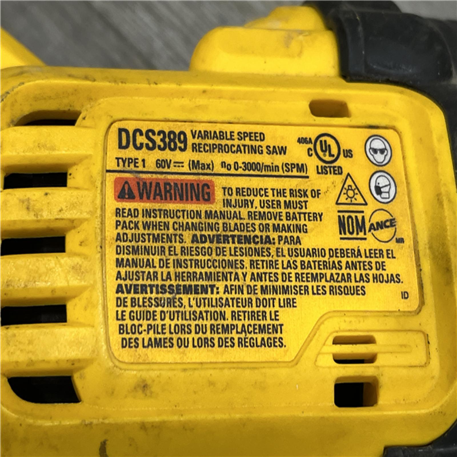 AS-IS DEWALT FLEXVOLT 60V MAX Cordless Brushless Reciprocating Saw (Tool Only)
