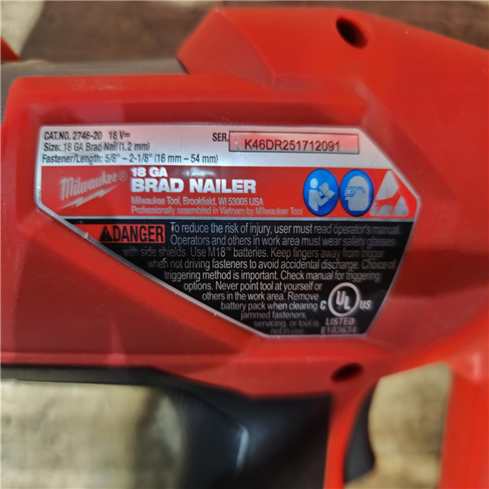 HOUSTON LOCATION - AS-IS Milwaukee FUEL 18-Volt Lithium-Ion Brushless Cordless Gen II 18-Gauge Brad Nailer (Tool-Only)