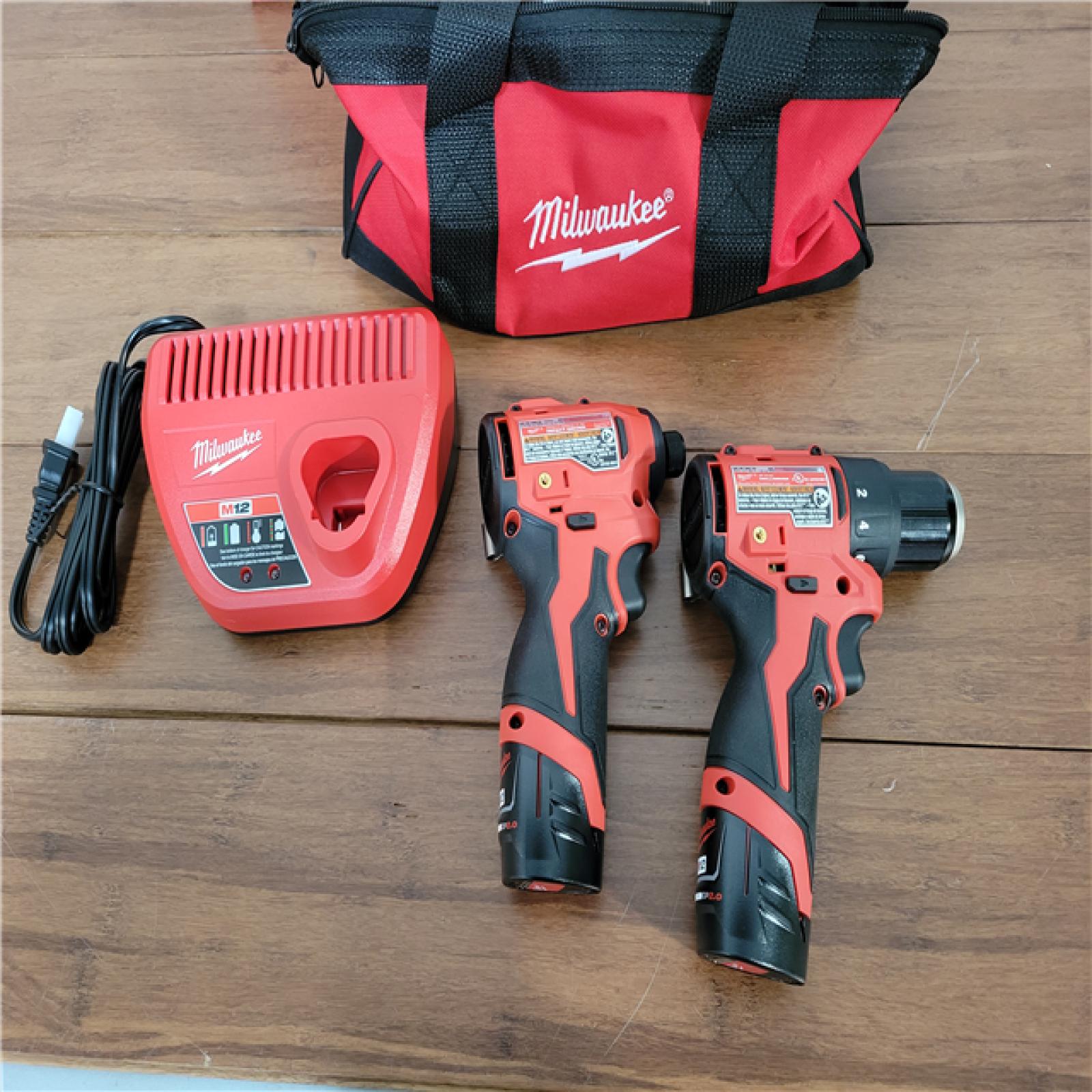 California NEW Milwaukee M12 Subcompact Brushless 2-Tool Combo Kit  Includes (2) Batteries  Charger & Bag