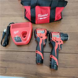 California NEW Milwaukee M12 Subcompact Brushless 2-Tool Combo Kit  Includes (2) Batteries  Charger & Bag