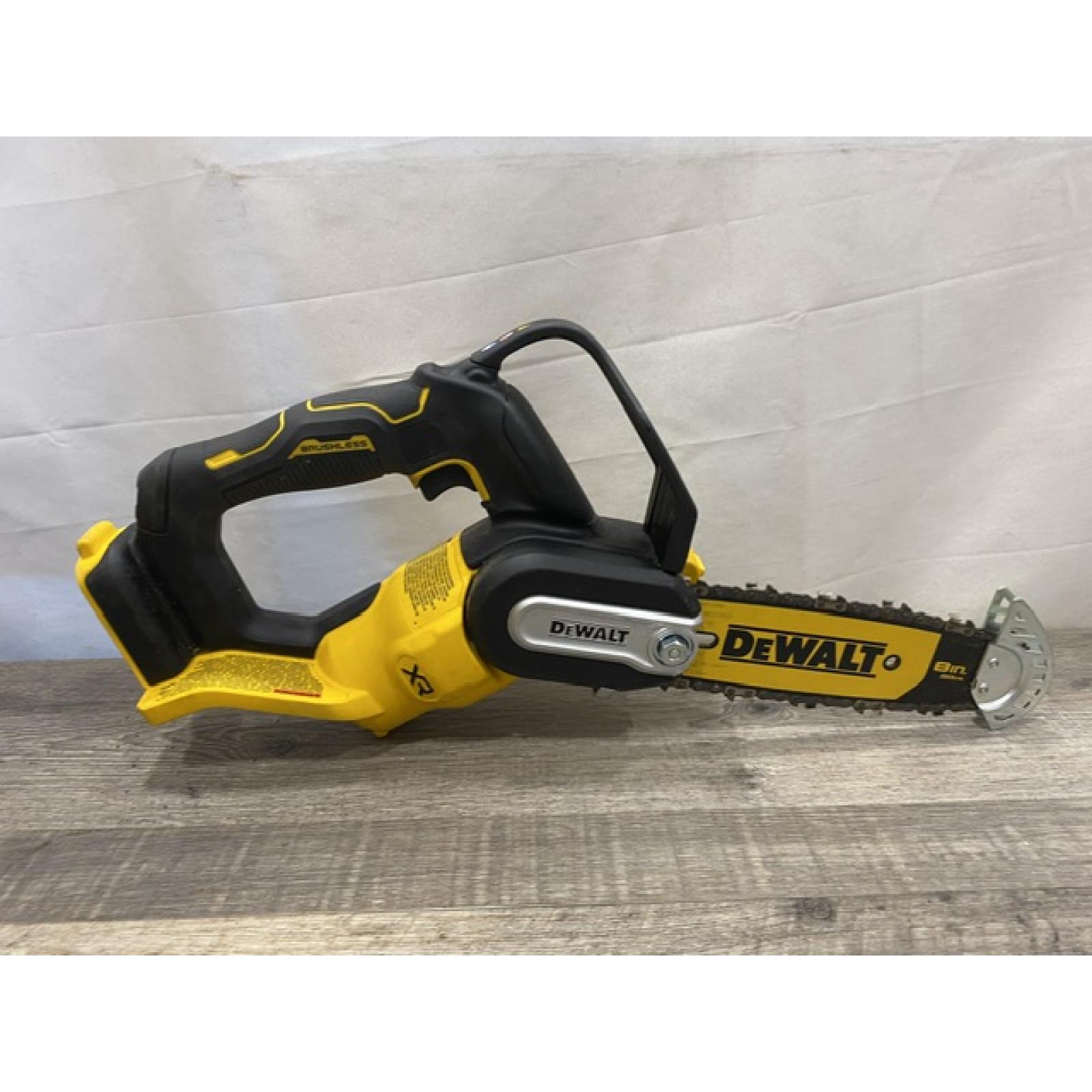 AS-IS DEWALT 20V MAX 8 in. Brushless Cordless Battery Powered Pruning Chainsaw (Tool Only)