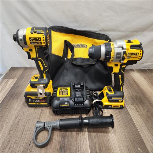 AS-IS- DEWALT 20V MAX Cordless Brushless Hammer Drill/Driver 2 Tool Combo Kit with FLEXVOLT ADVANTAGE
