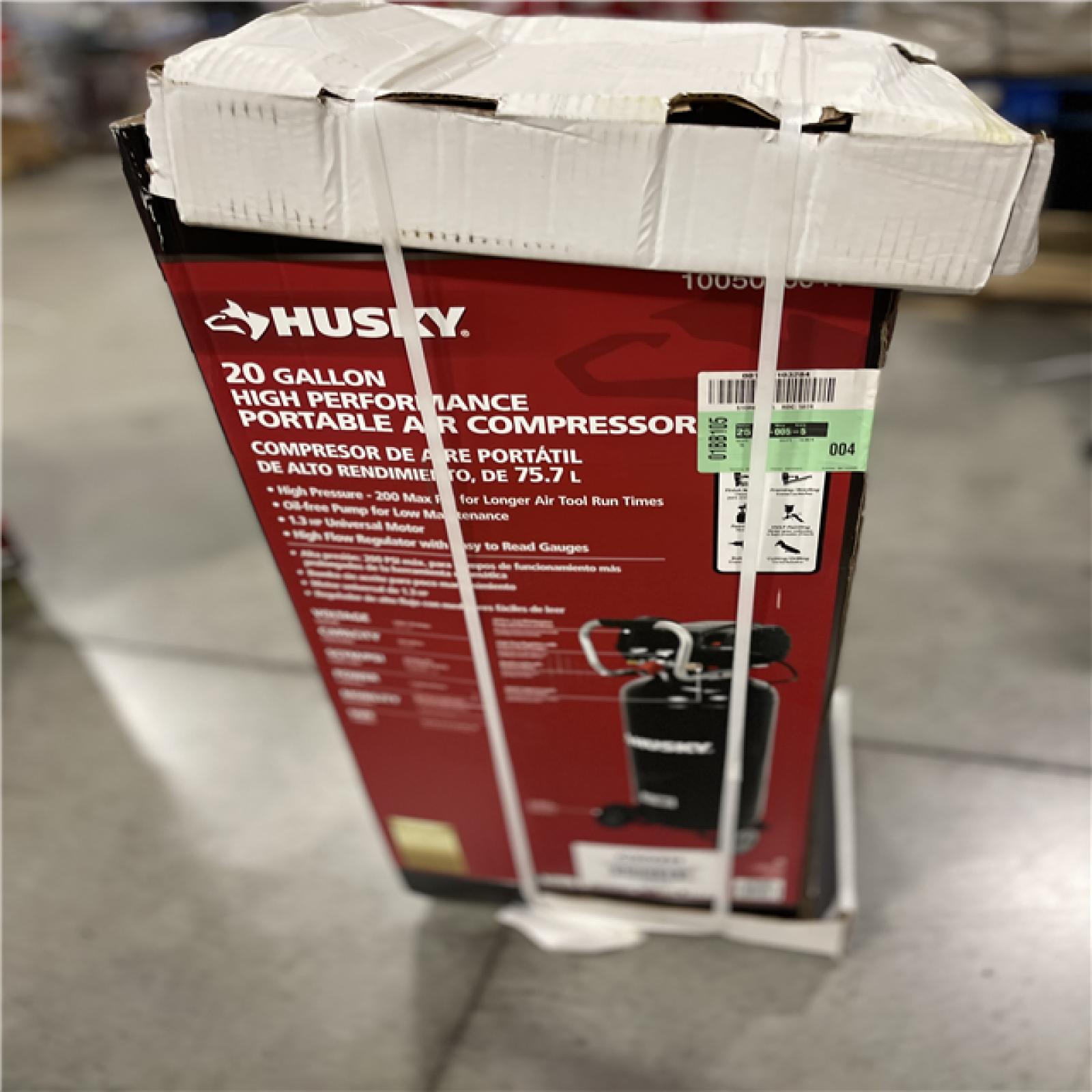 NEW! - Husky 20 Gal. 200 PSI Oil Free Portable Vertical Electric Air Compressor