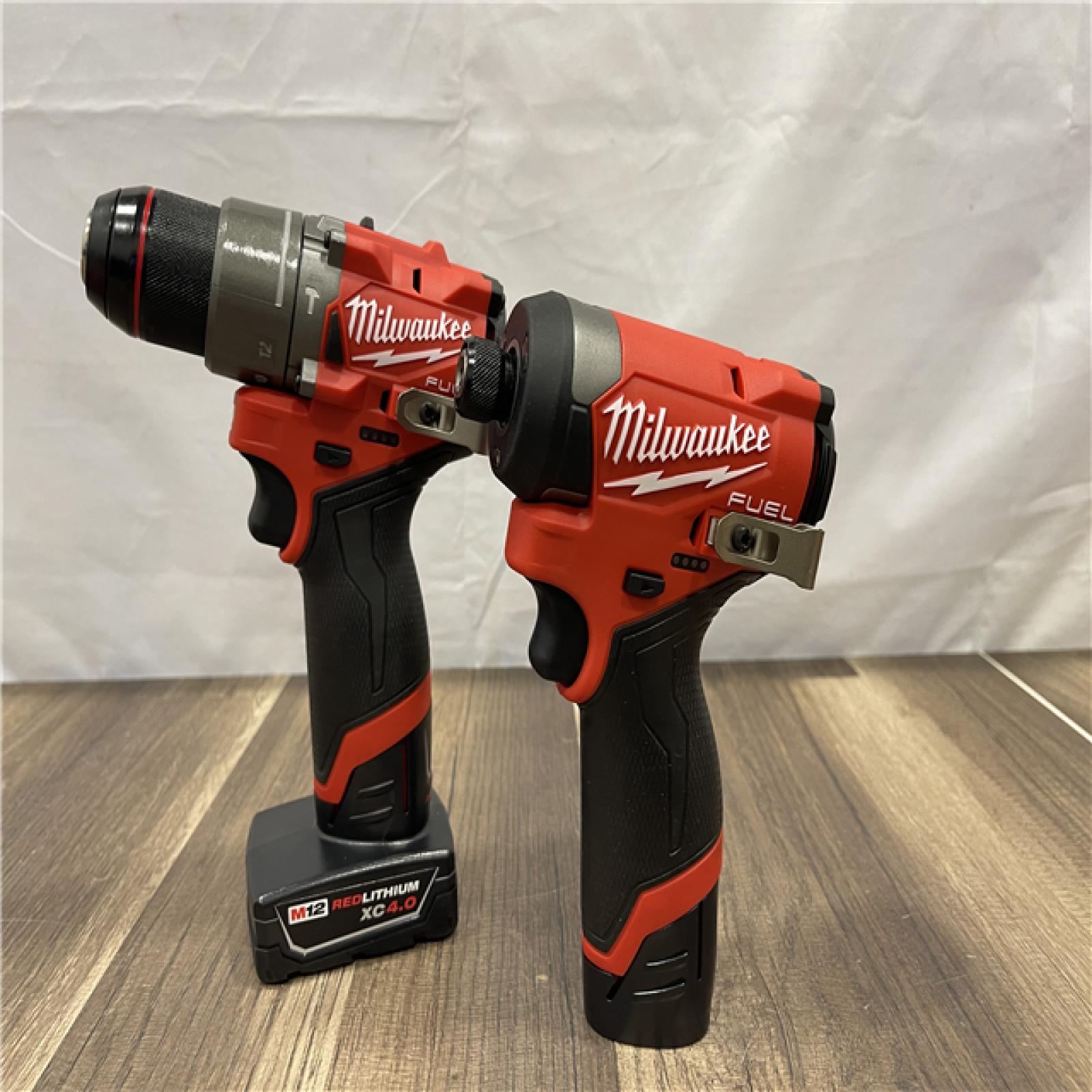AS-IS- Milwaukee 12V Brushless Hammer Drill and Impact Driver Combo Kit