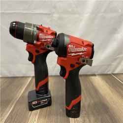 AS-IS- Milwaukee 12V Brushless Hammer Drill and Impact Driver Combo Kit