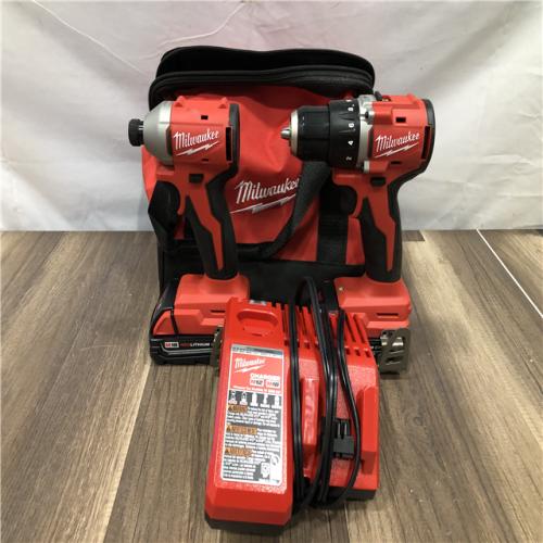 AS-IS Milwaukee 18V Lithium-Ion Brushless Cordless Compact Drill/Impact Combo Kit