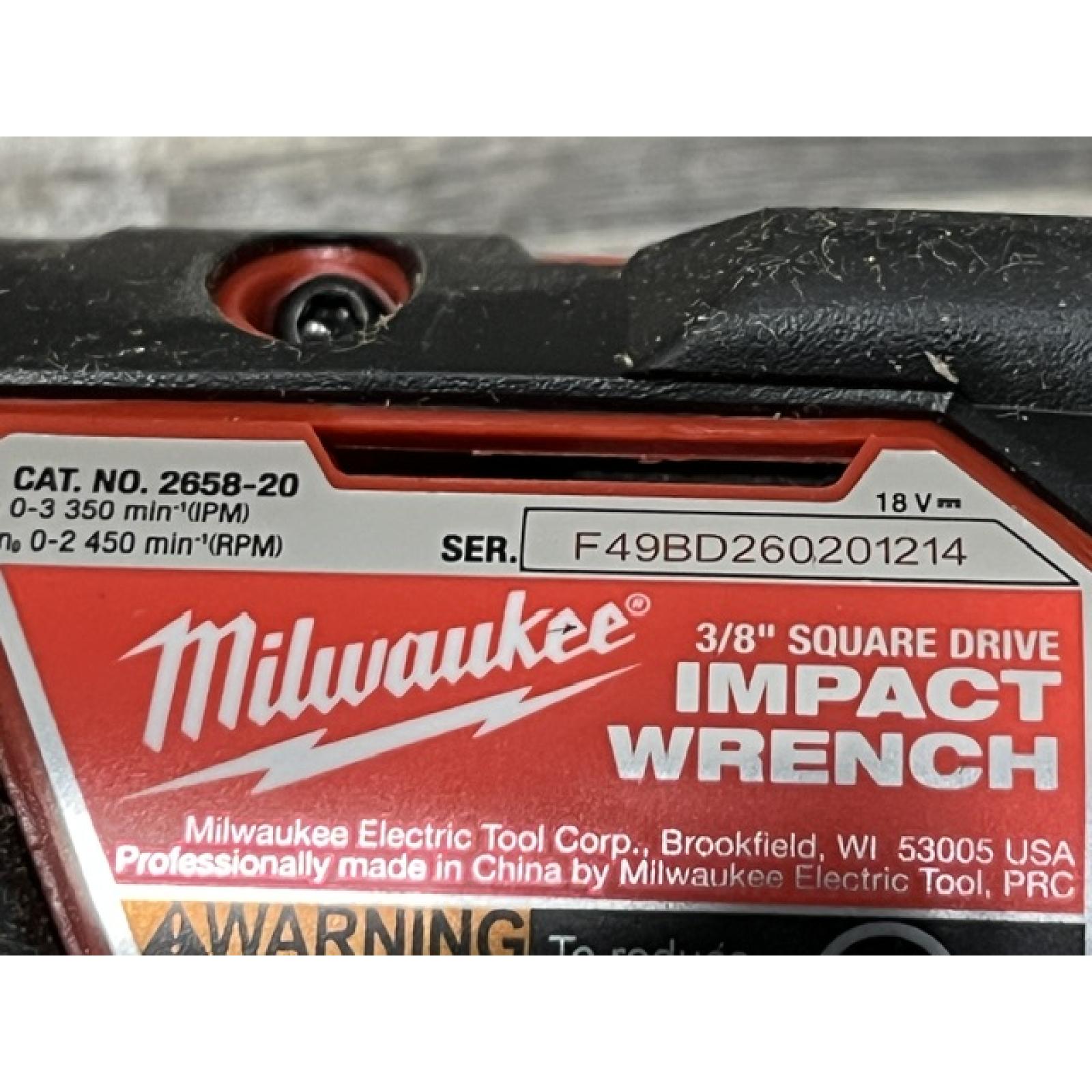 AS-IS Milwaukee 18V Lithium-Ion Cordless 3/8 in. Impact Wrench W/ Friction Ring (Tool-Only)
