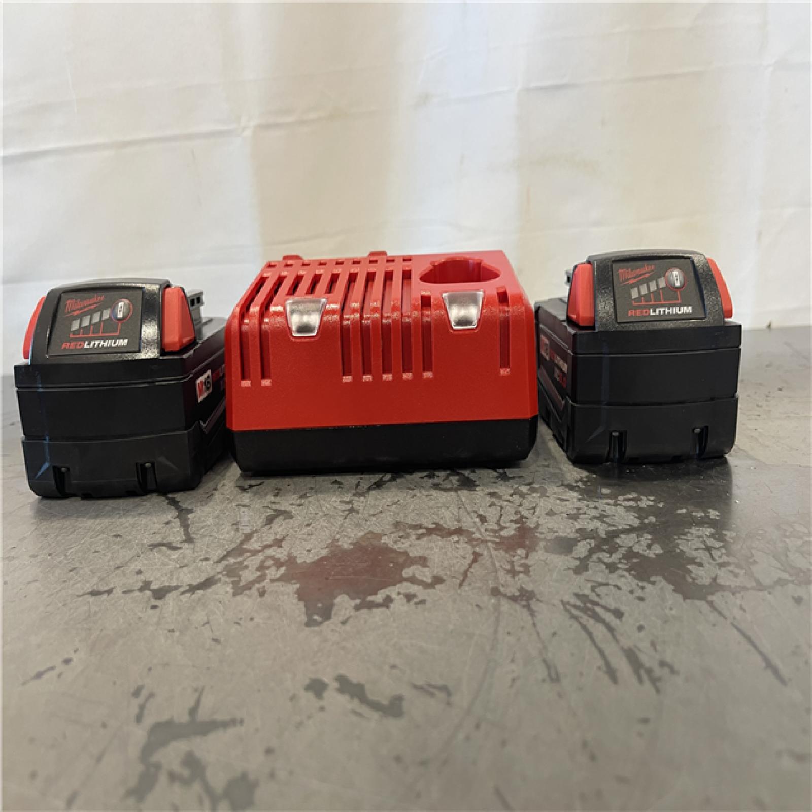 AS-IS - Milwaukee M18 18-Volt Lithium-Ion XC Starter Kit with Two 5.0Ah Batteries and Charger