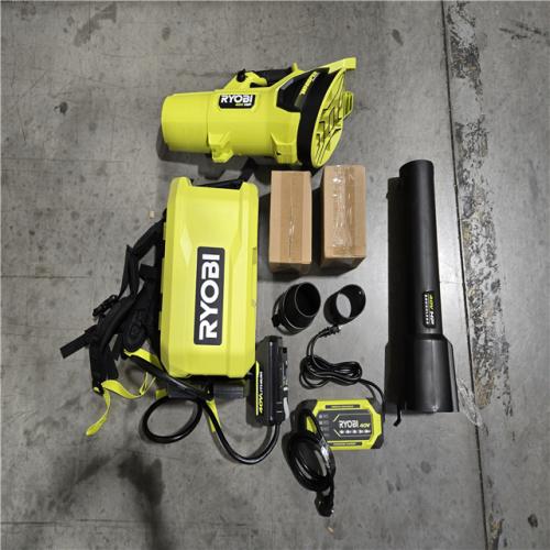 AS-IS RYOBI 40V HP Whisper Series 190 MPH 730 CFM Leaf Blower and Backpack Battery Kit