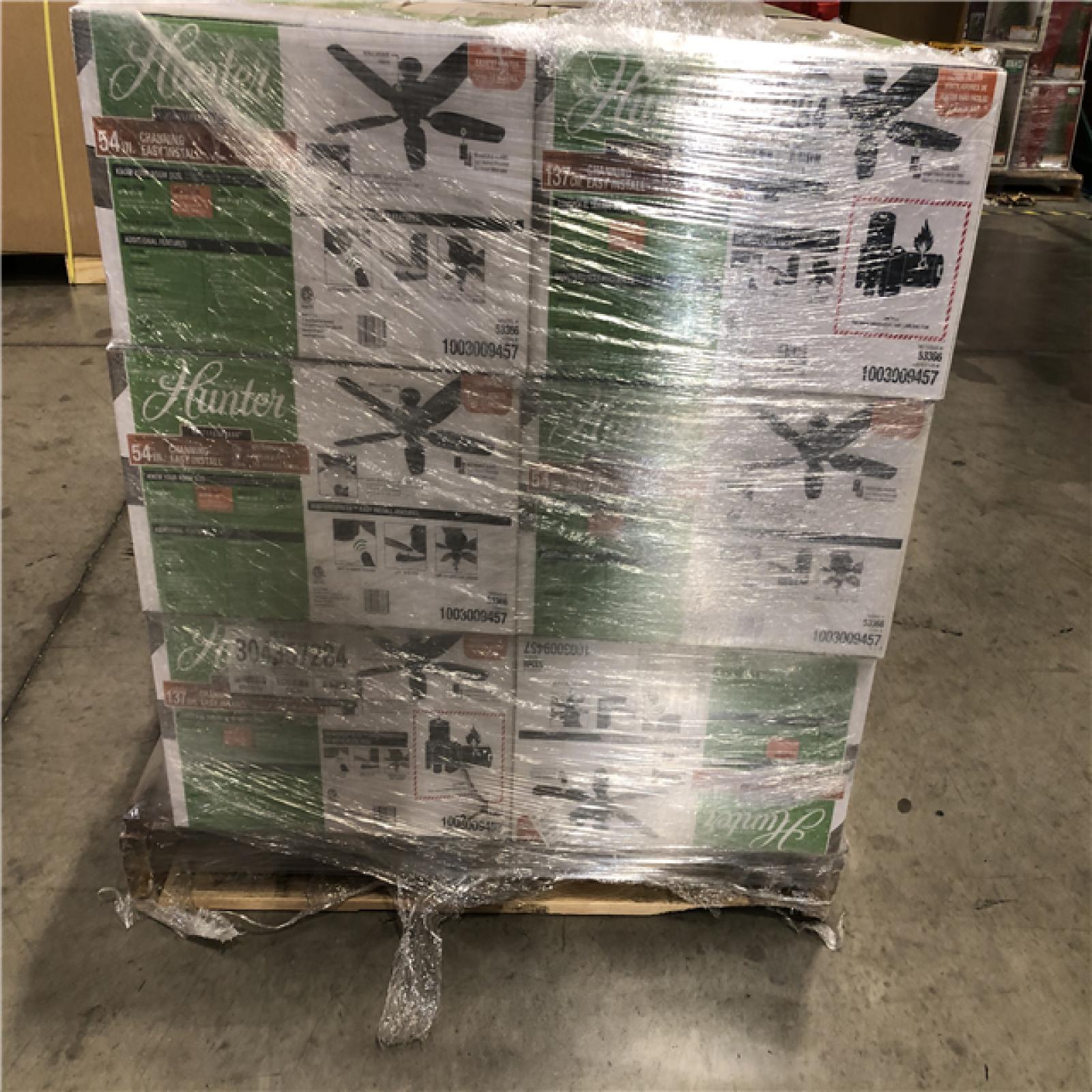 DALLAS LOCATION -NEW! Hunter Channing 54 in. Hunter Express Indoor Noble Bronze Ceiling Fan with Remote and Light Kit Included PALLET-(18 UNITS)