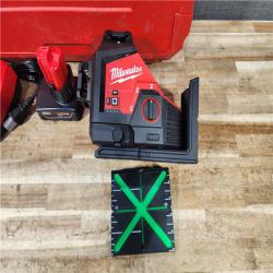 HOUSTON LOCATION - AS - IS Milwaukee 12-Volt Lithium-Ion Cordless Green 250 ft. 3-Plane Laser Level Kit