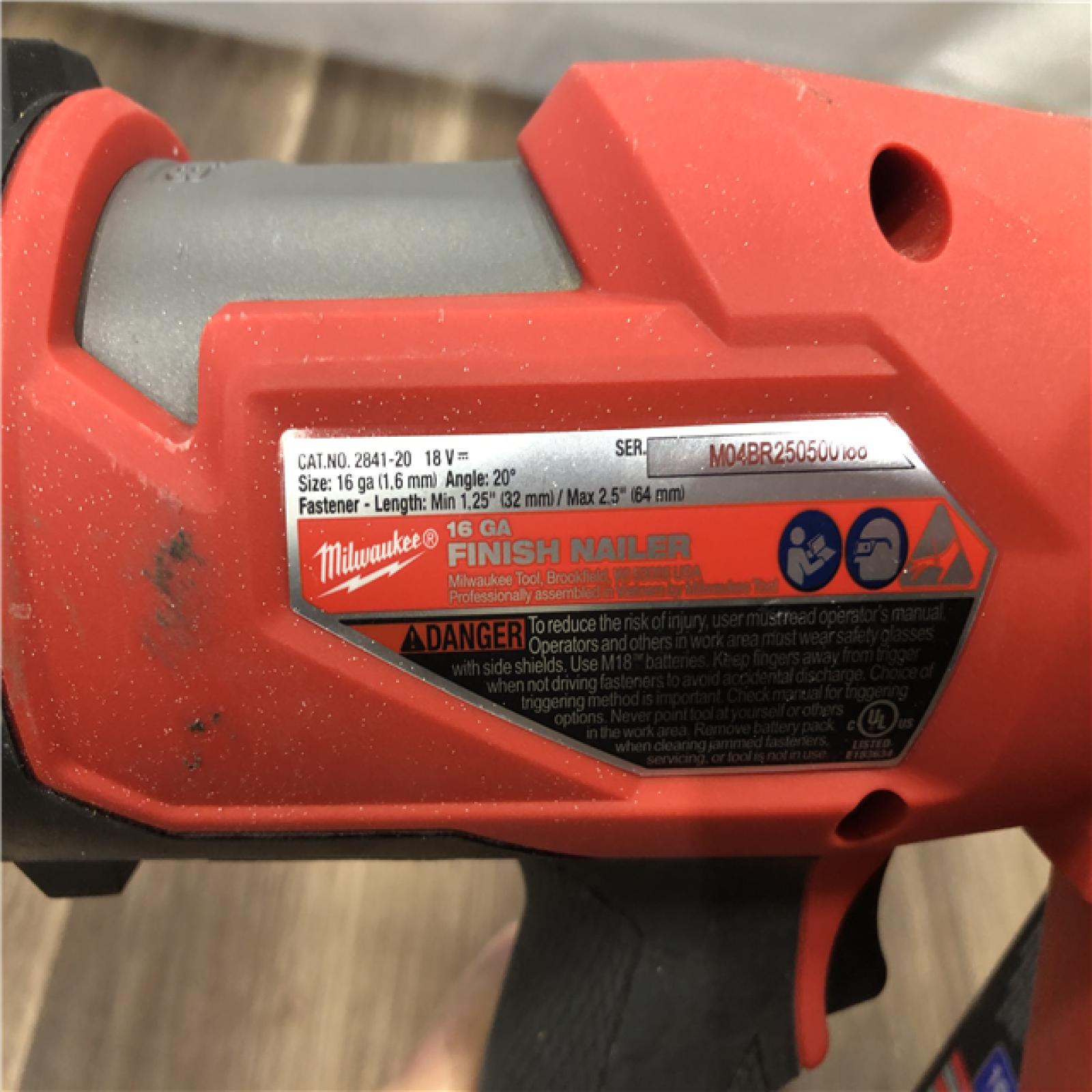 AS-IS Milwaukee FUEL 18-Volt Lithium-Ion Brushless Cordless Gen II 16-Gauge Angled Finish Nailer (Tool-Only)