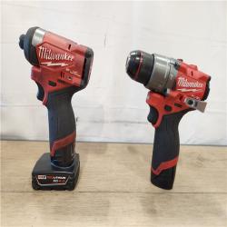 AS-IS- Milwaukee 12V Brushless Hammer Drill and Impact Driver Combo Kit