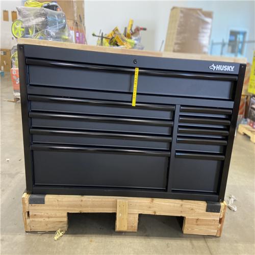 DALLAS LOCATION - Husky 56 in. W x 27.6 in. D 10-Drawer Matte Black Heavy-Duty Mobile Workbench