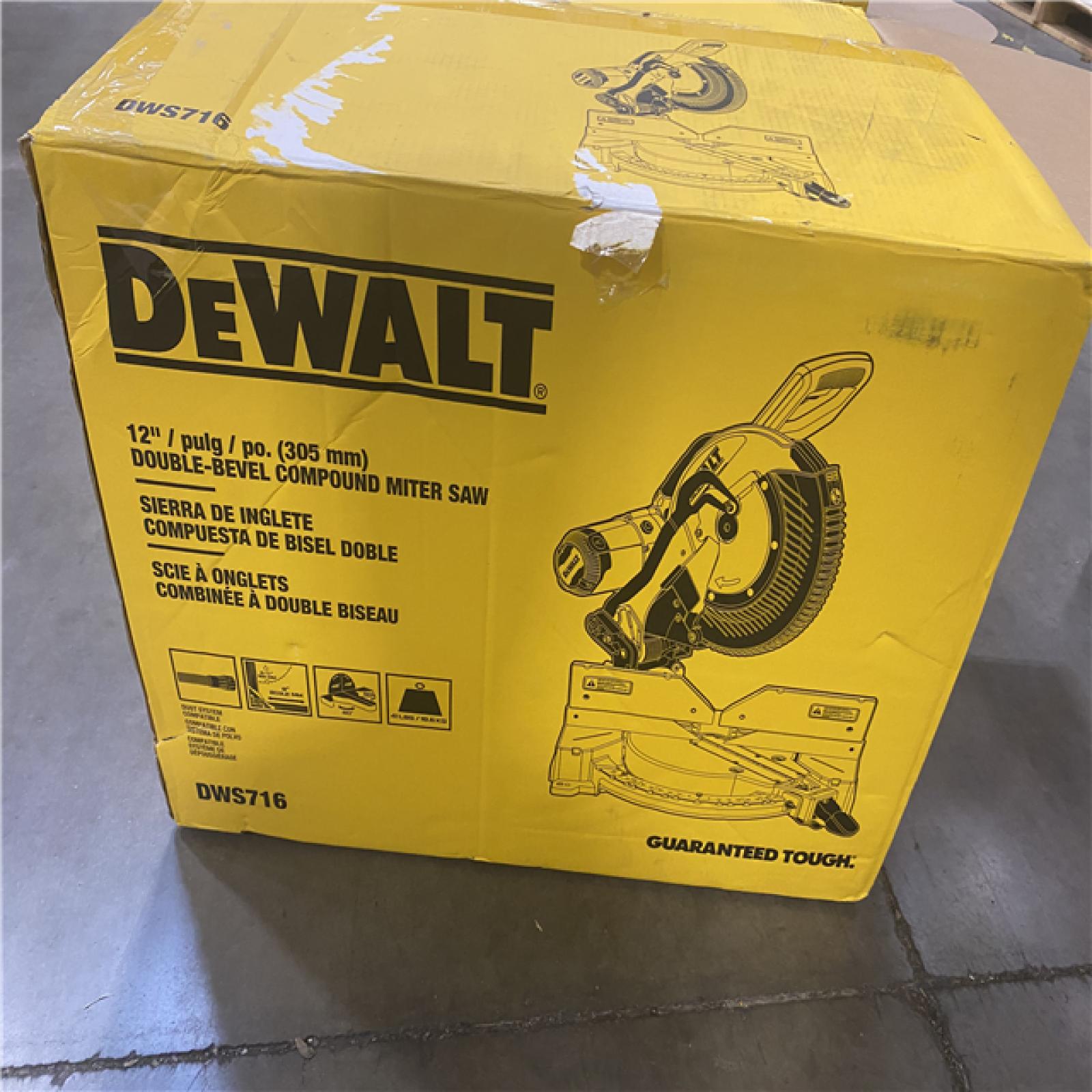As-Is- DeWalt 15 Amp Corded 12 in. Compound Double Bevel Miter Saw
