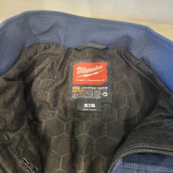 AS-IS- Men's X-Large M12 12-Volt Lithium-Ion Cordless Tough Shell Navy Blue Heated Jacket with (1) 3.0 Ah Battery and Charger