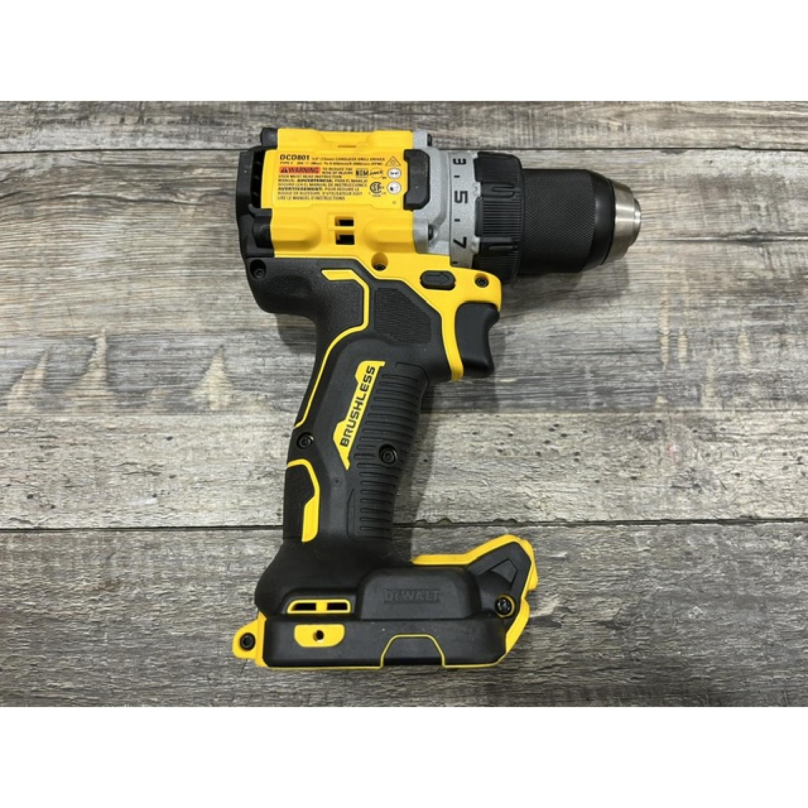 AS-IS DEWALT 20V XR Lithium-Ion Cordless Brushless 1/2 in. Drill/Driver Kit