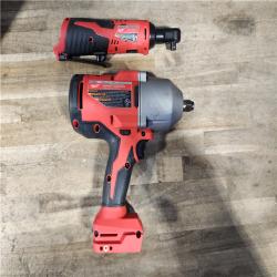 HOUSTON LOCATION - AS-IS Milwaukee 12/18V Lithium-Ion Cordless 3/8 in. Ratchet and 1/2 in. High Torque Impact Wrench with Friction Ring Combo Kit