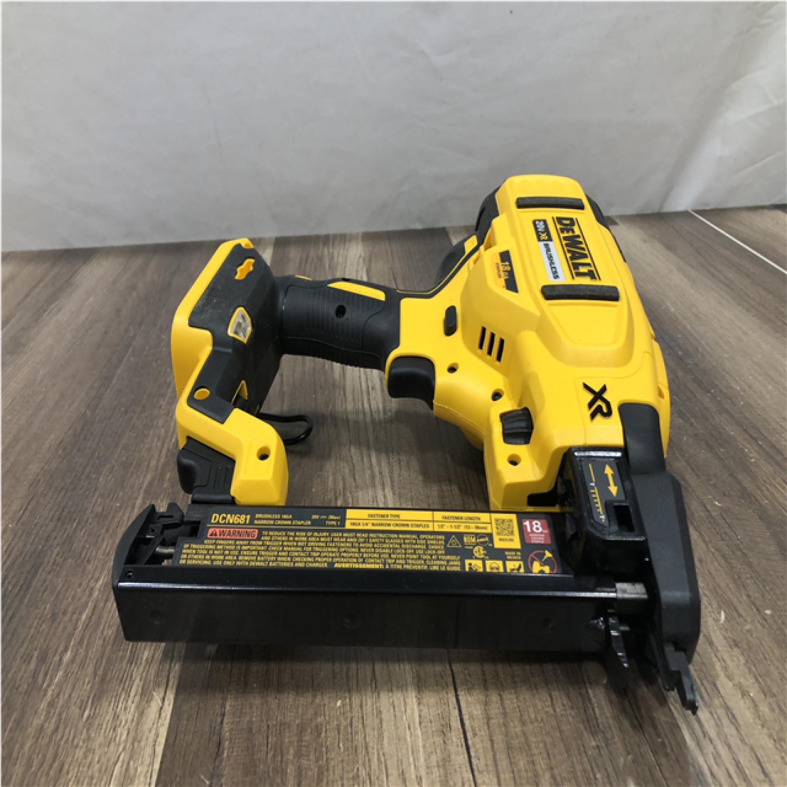 AS-IS DEWALT Cordless 18-Gauge Narrow Crown Stapler (Tool Only)