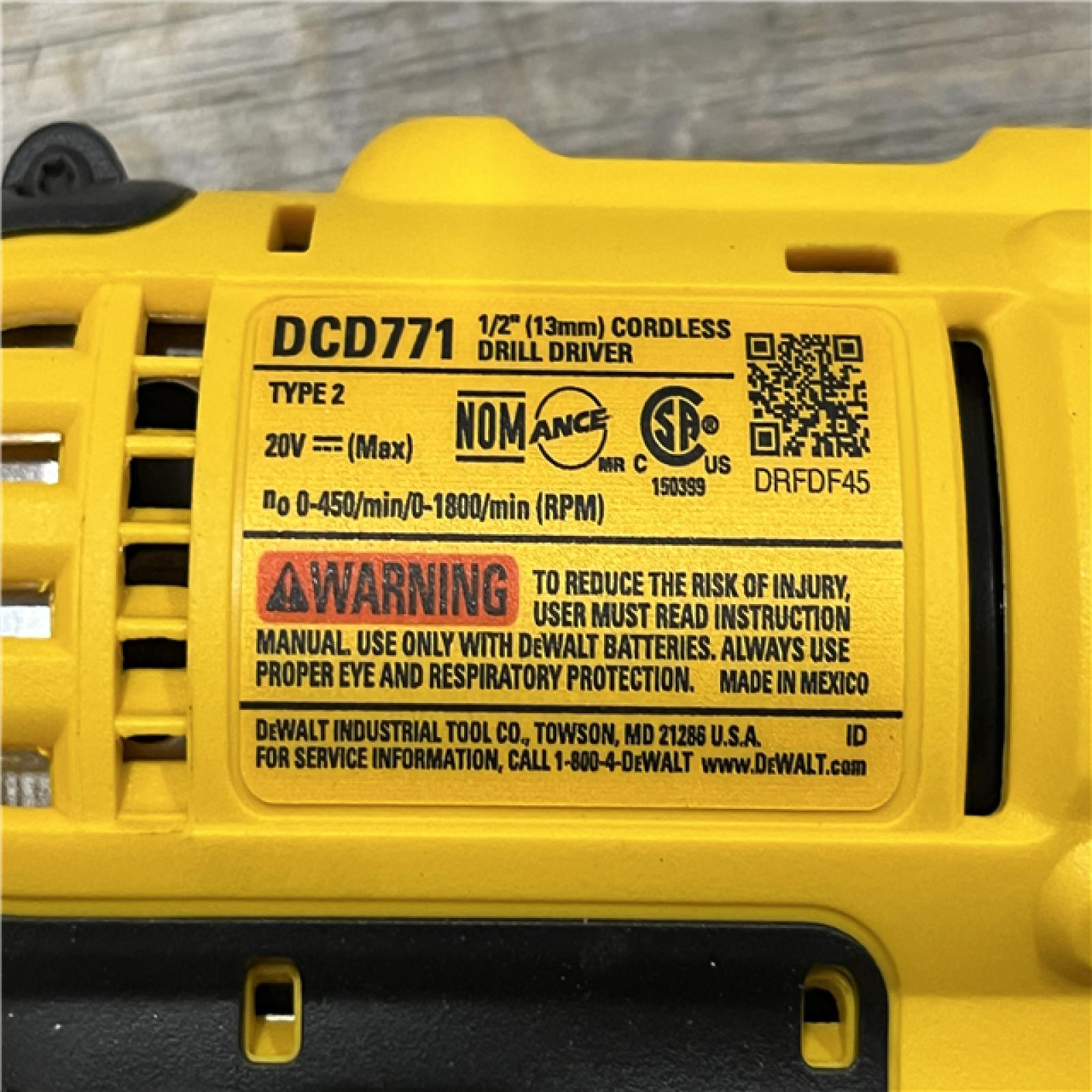 AS-IS DEWALT 20V MAX Cordless 1/2 in. Drill/Driver Kit