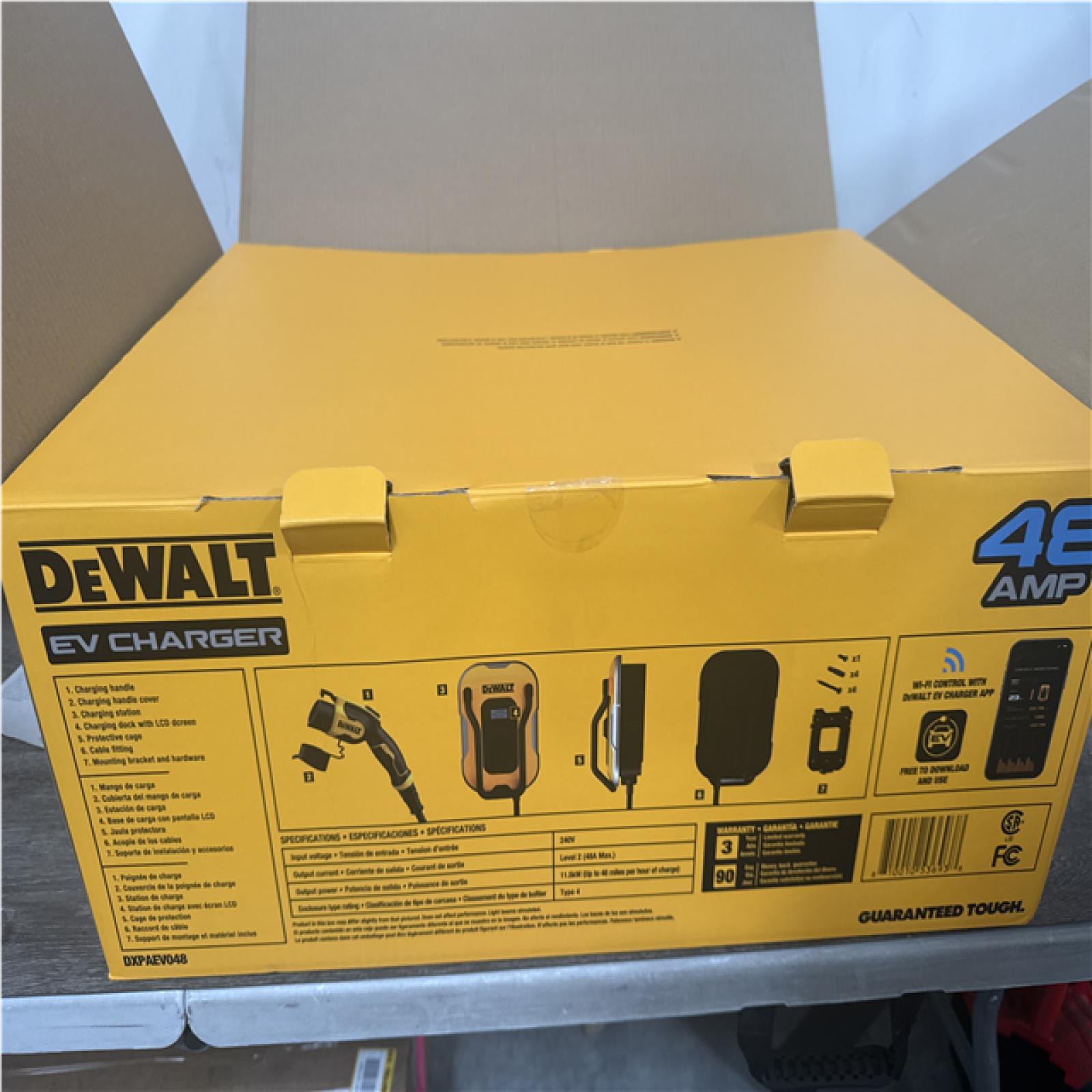 CALIFORNIA AS IS DEWALT EV CHARGER 48 AMP