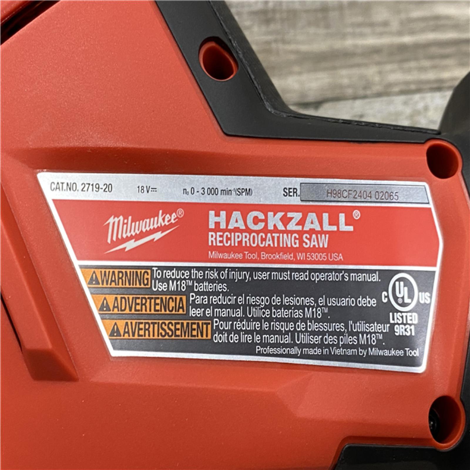 AS-IS Milwaukee FUEL 18V Lithium-Ion Brushless Cordless HACKZALL Reciprocating Saw (Tool-Only)