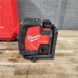 HOUSTON LOCATION - AS-IS MILWAUKEE 100 Ft. REDLITHIUM Lithium-Ion USB Green Rechargeable Cross Line Laser Level with Charger