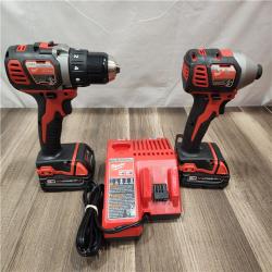 AS-IS- Milwaukee 18V Cordless Brushed 2-Tool Drill/Driver and Impact Driver Kit