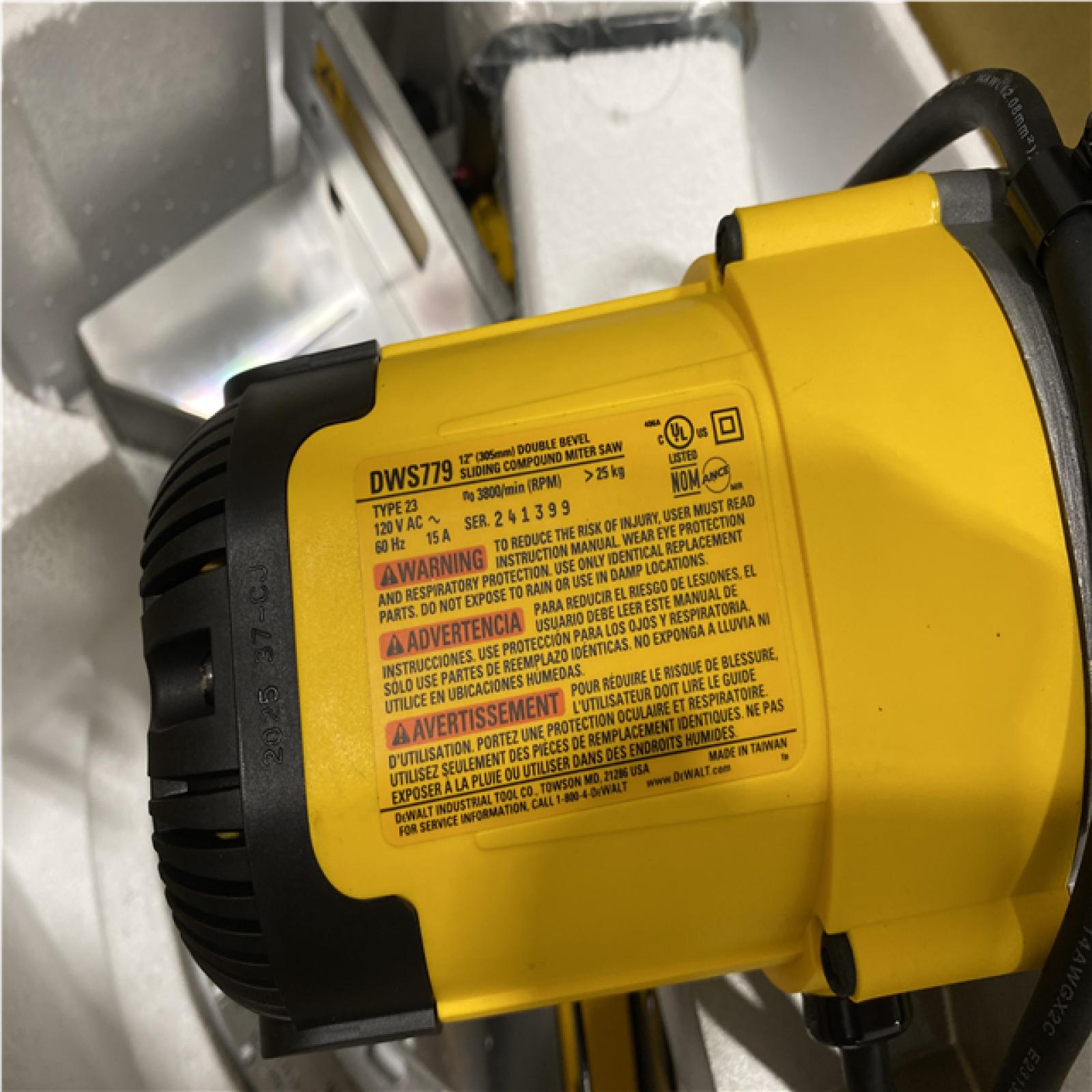 As-Is-  DEWALT 15 Amp Corded 12 in. Double Bevel Sliding Compound Miter Saw