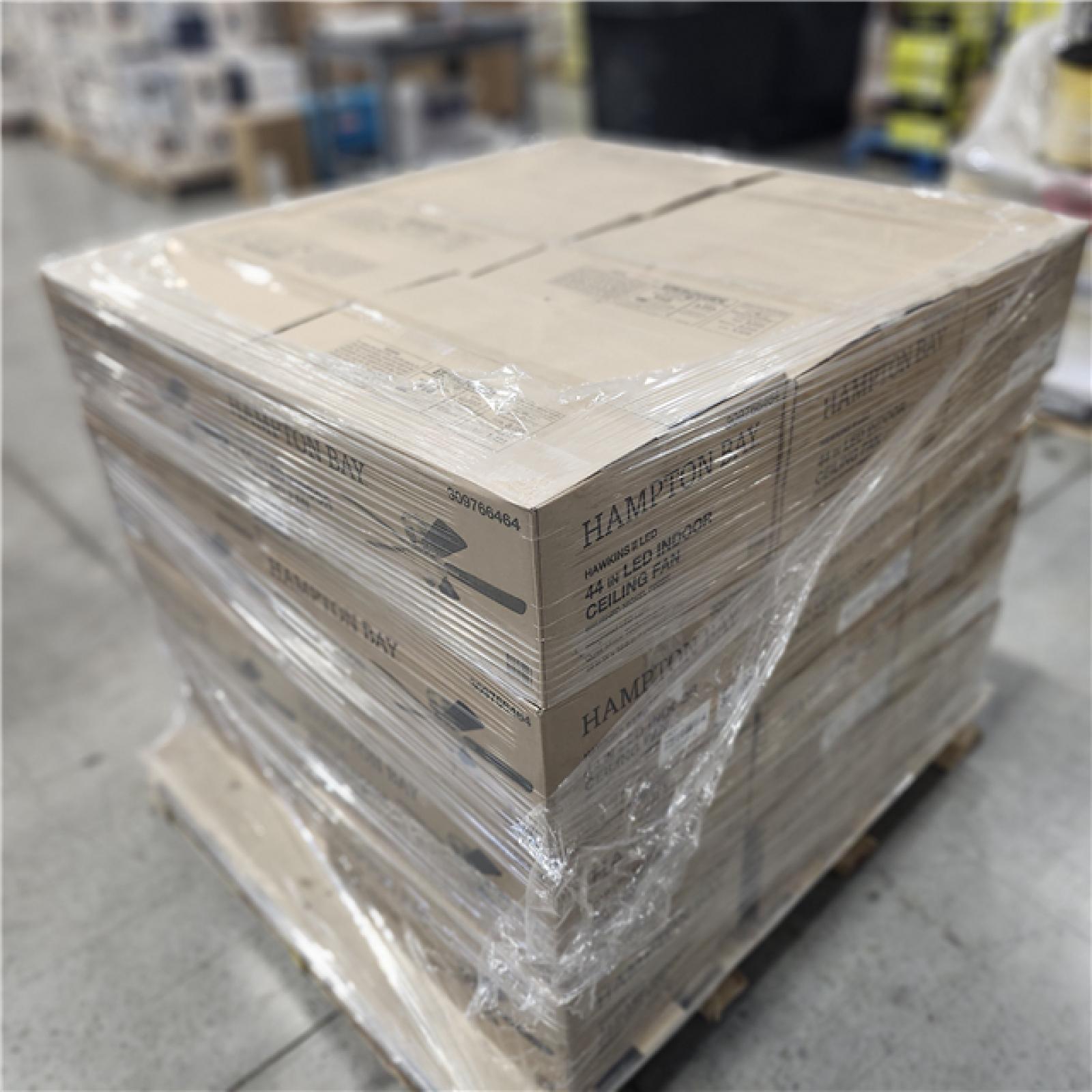 DALLAS LOCATION - Hawkins 44 in. LED Brushed Nickel Ceiling Fan with Light Kit Brown PALLET-(24 UNITS)