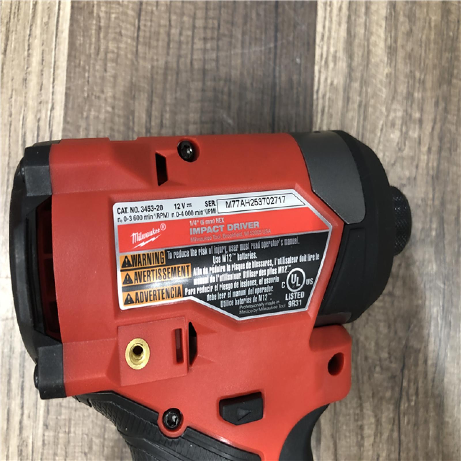 AS-IS Milwaukee FUEL 12V Lithium-Ion Brushless Cordless 1/4 in. Hex Impact Driver (Tool-Only)