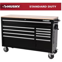 DALLAS LOCATION -  Husky Modular Tool Storage 52 in. W x 20 in. D Standard Duty Black Mobile Workbench Cabinet