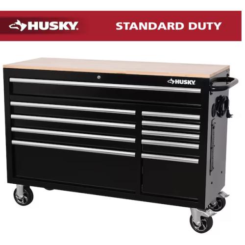 DALLAS LOCATION -  Husky Modular Tool Storage 52 in. W x 20 in. D Standard Duty Black Mobile Workbench Cabinet