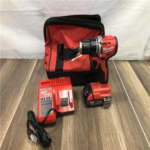AS-IS Milwaukee 18V Lithium-Ion Brushless Cordless 1/2 in. Compact Drill/Driver with kit