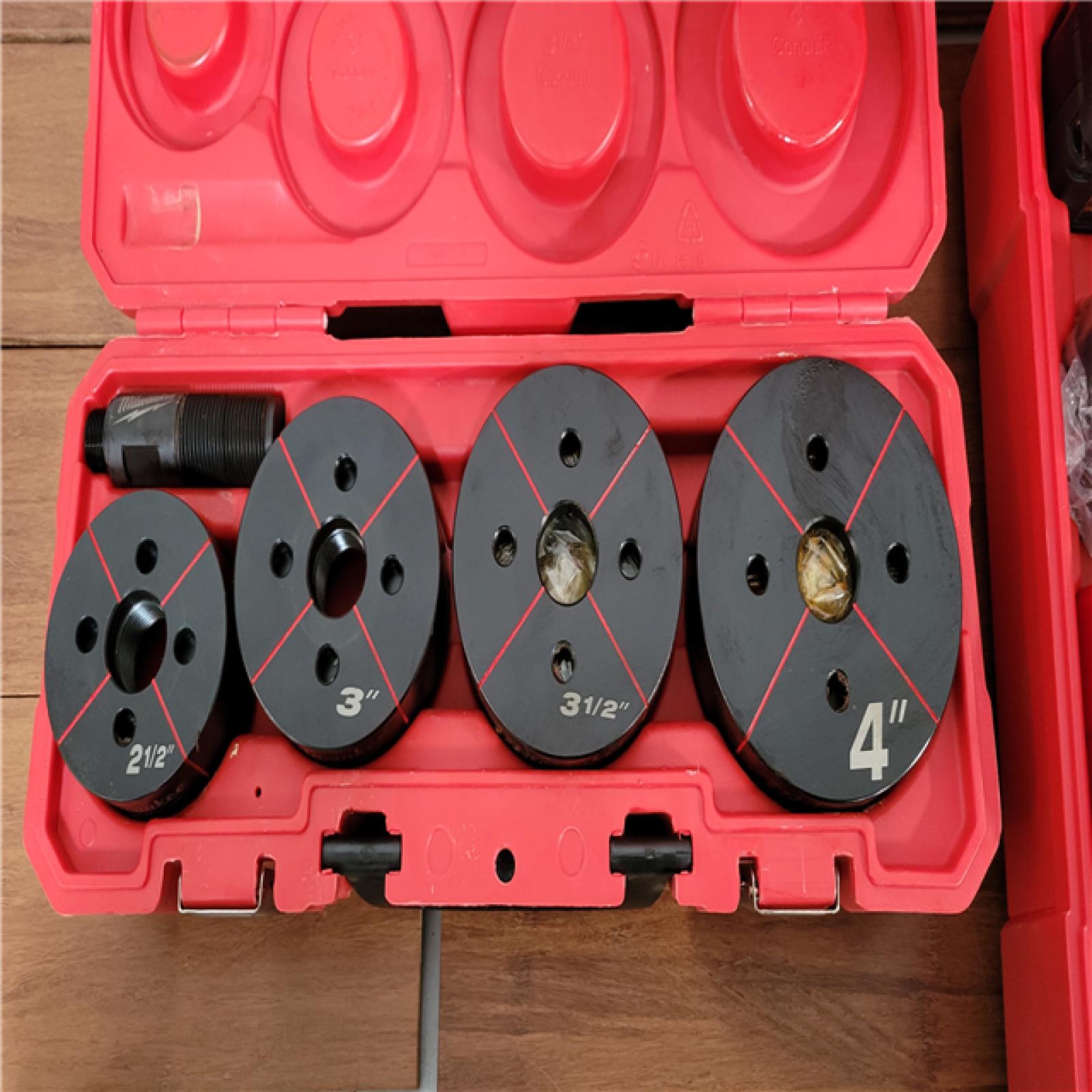 California AS-IS Milwaukee Force Logic M18 10-Ton Knockout Tool  Includes (2) Batteries  Charger & Hard Case; Appears in Excellent Condition