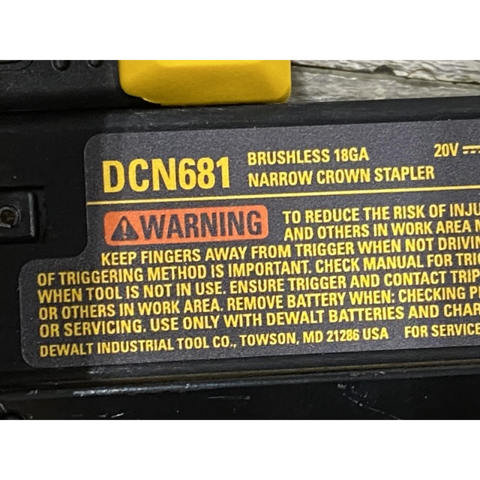 AS-IS DEWALT 20V MAX XR Lithium-Ion Cordless 18-Gauge Narrow Crown Stapler Kit