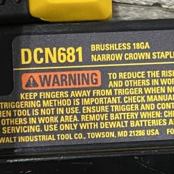 AS-IS DEWALT 20V MAX XR Lithium-Ion Cordless 18-Gauge Narrow Crown Stapler Kit
